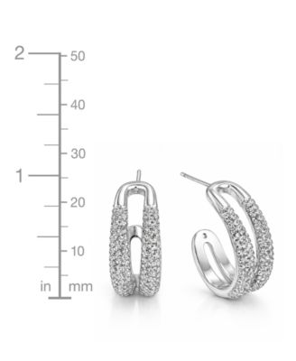 Clear Crystal Double Hoop Earrings
