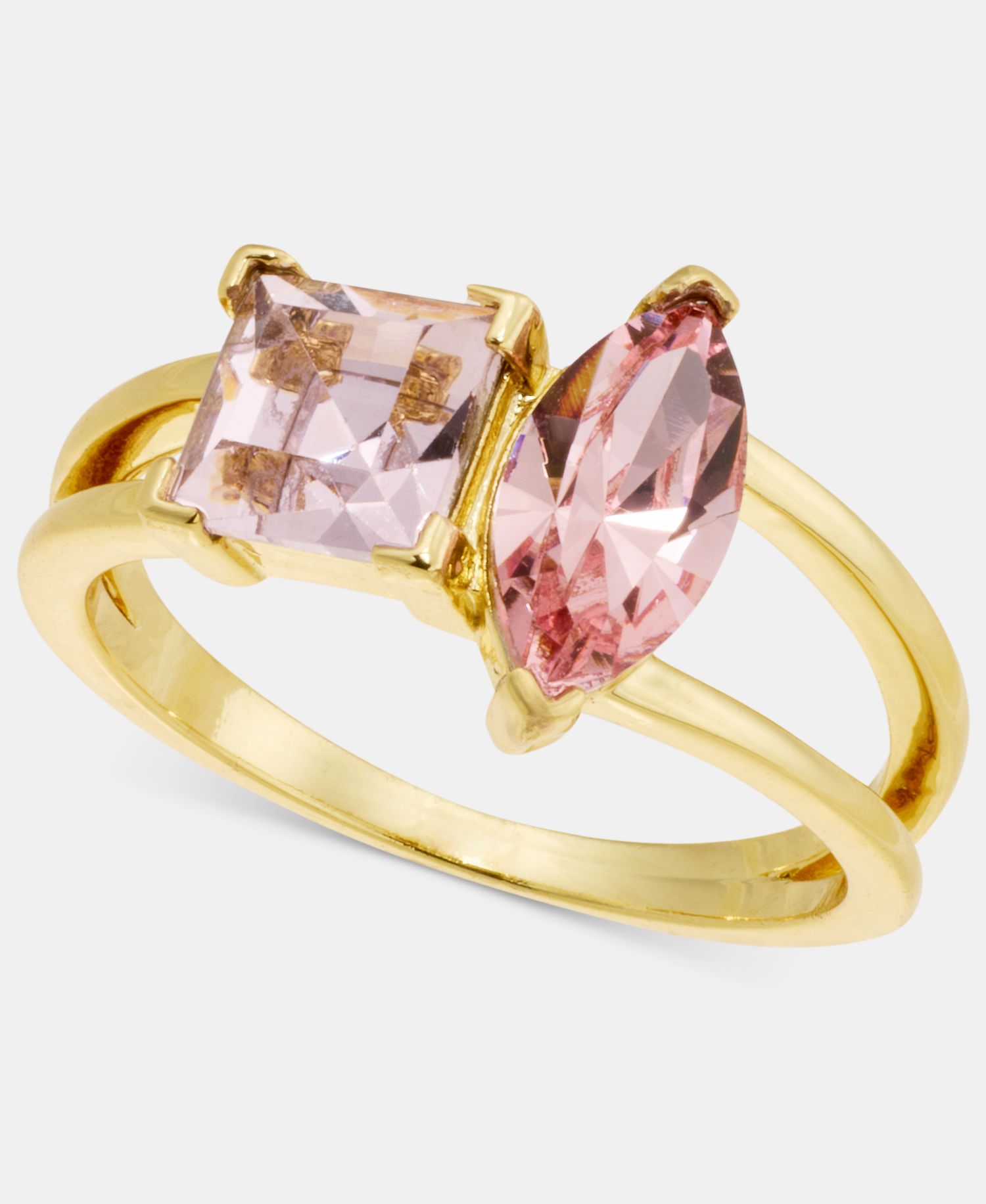 Two-Stone Pink Crystal Ring