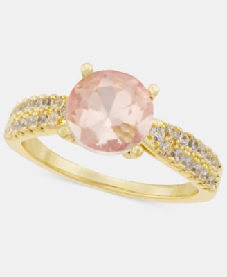 Pink Crystal Pav&eacute; Ring
