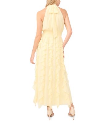 Women's Cascading Collared Neck Maxi Dress