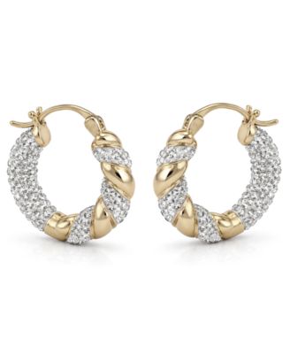 Clear Crystal Click Top Hoop Earrings