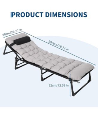 TrailBlaze Heavy-Duty Folding Camping Cot Bed for Adults – Removable Thick Mattress, Pillow & Side Pocket, Portable Oxford, 400lbs Capacity
