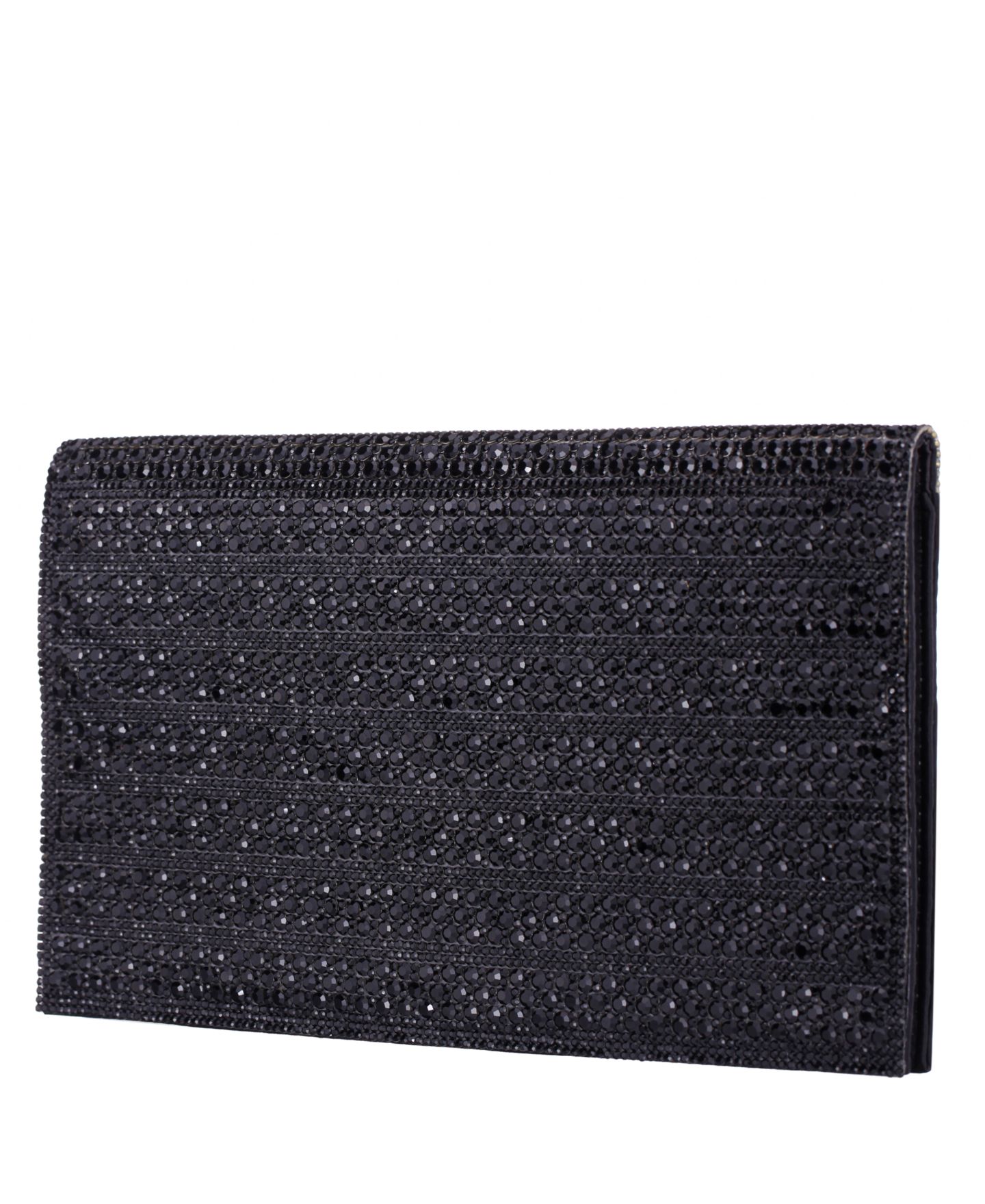 Женский клатч Nina Crystal Embellished Flap Slim Magnetic Snap Clutch, цвет: Чёрный — фото 1