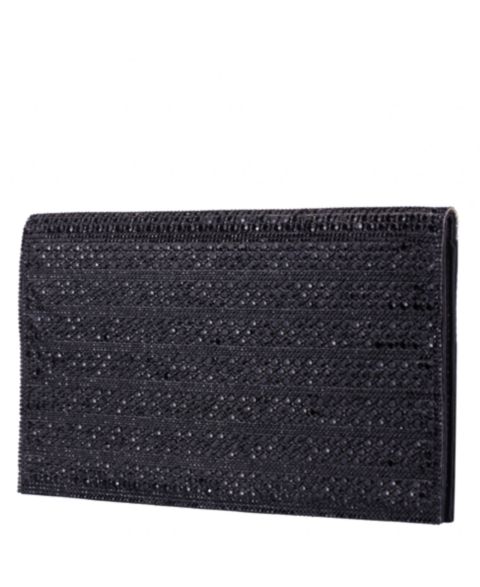 Женский клатч Nina Crystal Embellished Flap Slim Magnetic Snap Clutch, цвет: Чёрный