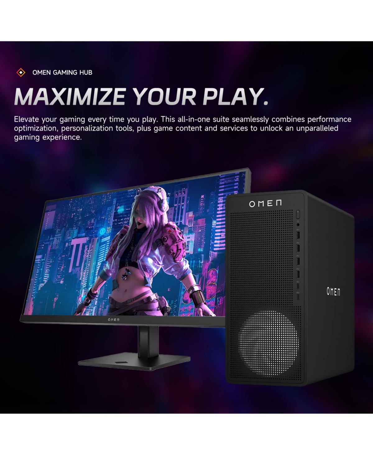 Hp Omen 16L Tower Desktop Amd Ryzen 7 64GB Ram Nvidia GeForce Rtx 5060 2TB Ssd Storage Windows 11 Pro