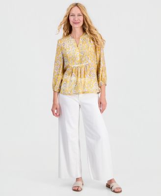 Nautica Women's Floral Pintuck Blouse - Macy's