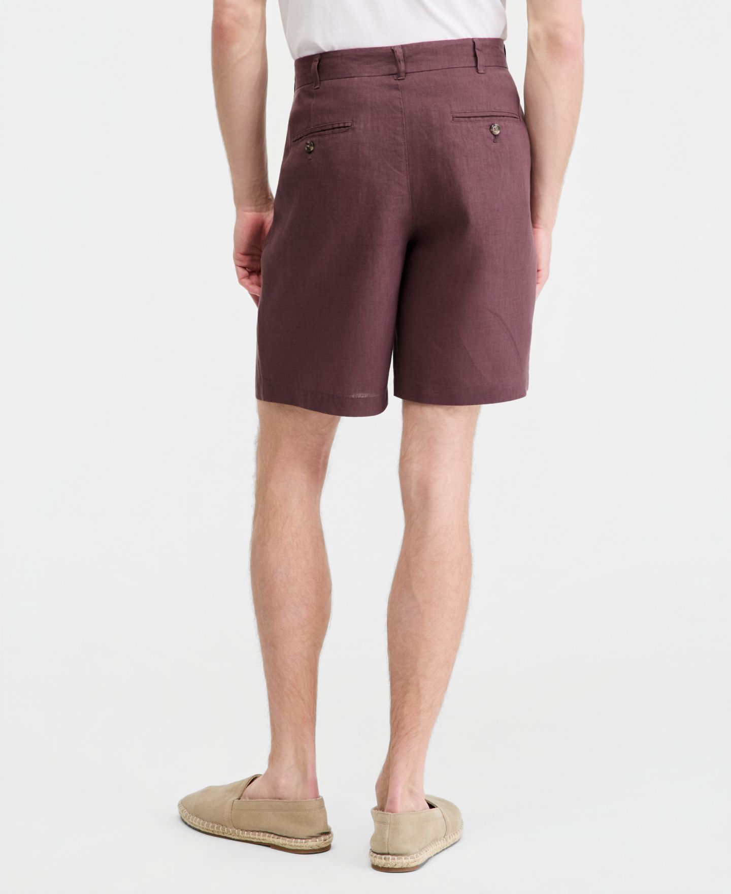 Мужские шорты Club Room Linen Pleated, цвет: Deep Kalamata — фото 5