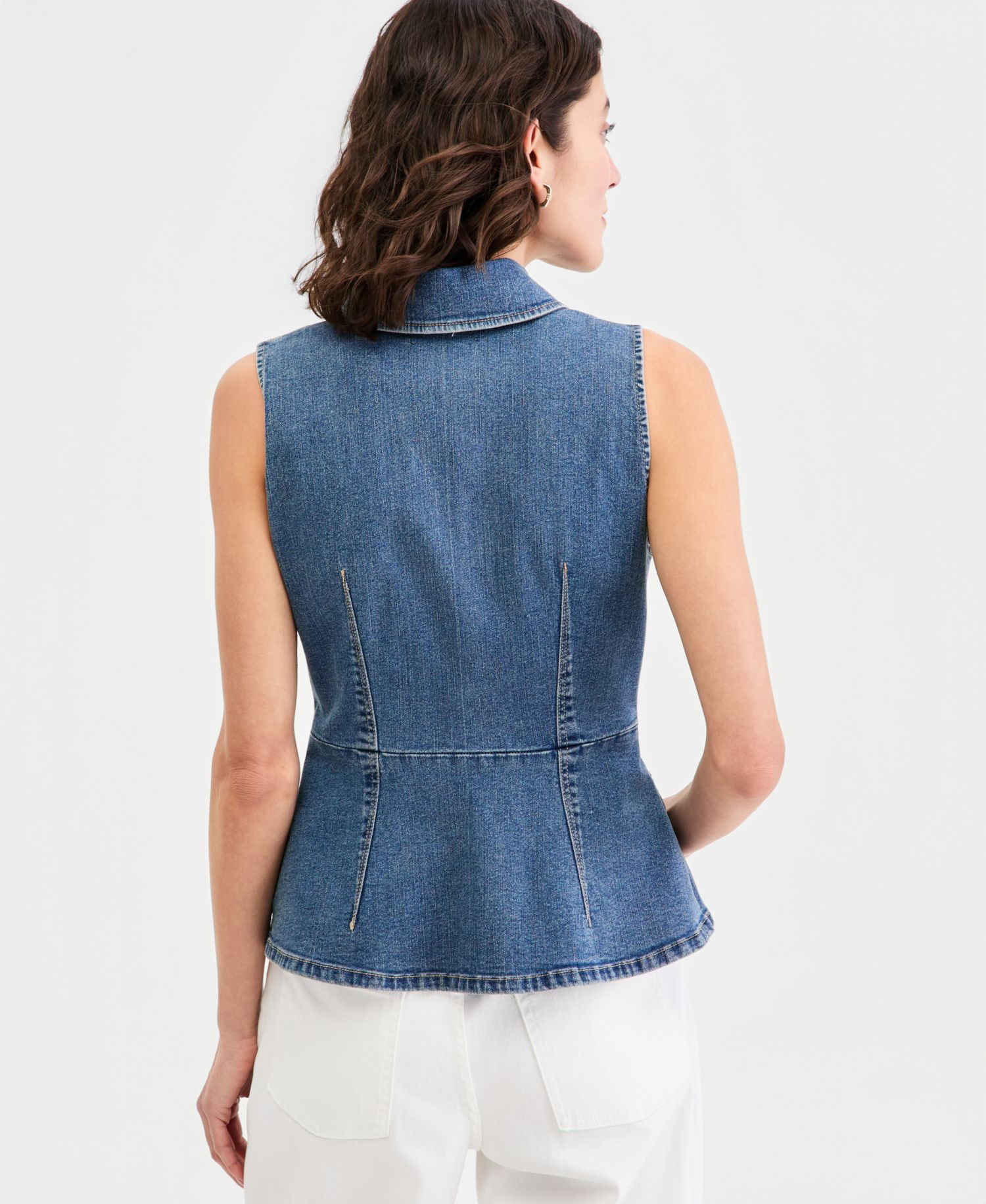Women's Button Front Denim Vest
