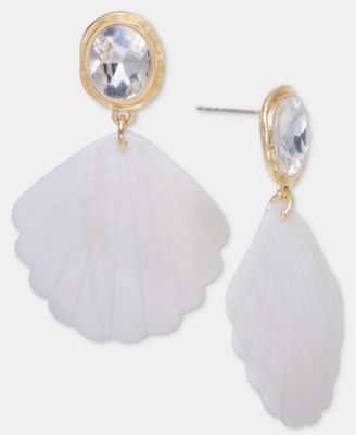 Crystal & Shell Drop Earrings