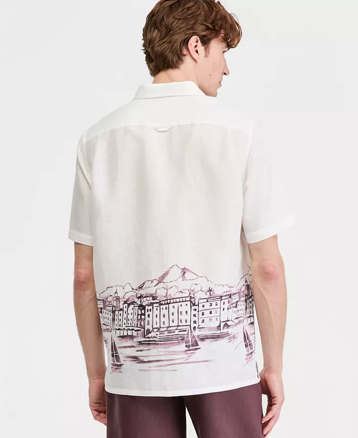 Men's Resort Scene Linen Short-Sleeve Shirt - thumbnail 2