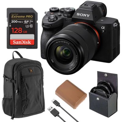 Alpha a7 IV a7 IVra HD Mirrorless Camera with Memory Card, Compact Camera Backpack, Battery and ProOptic Filters Kit