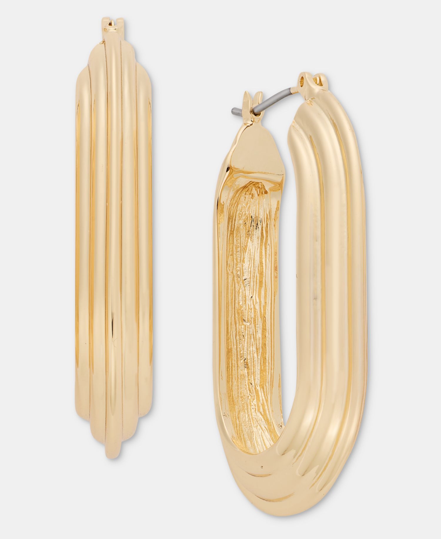 Textured Oval Hoop Earrings