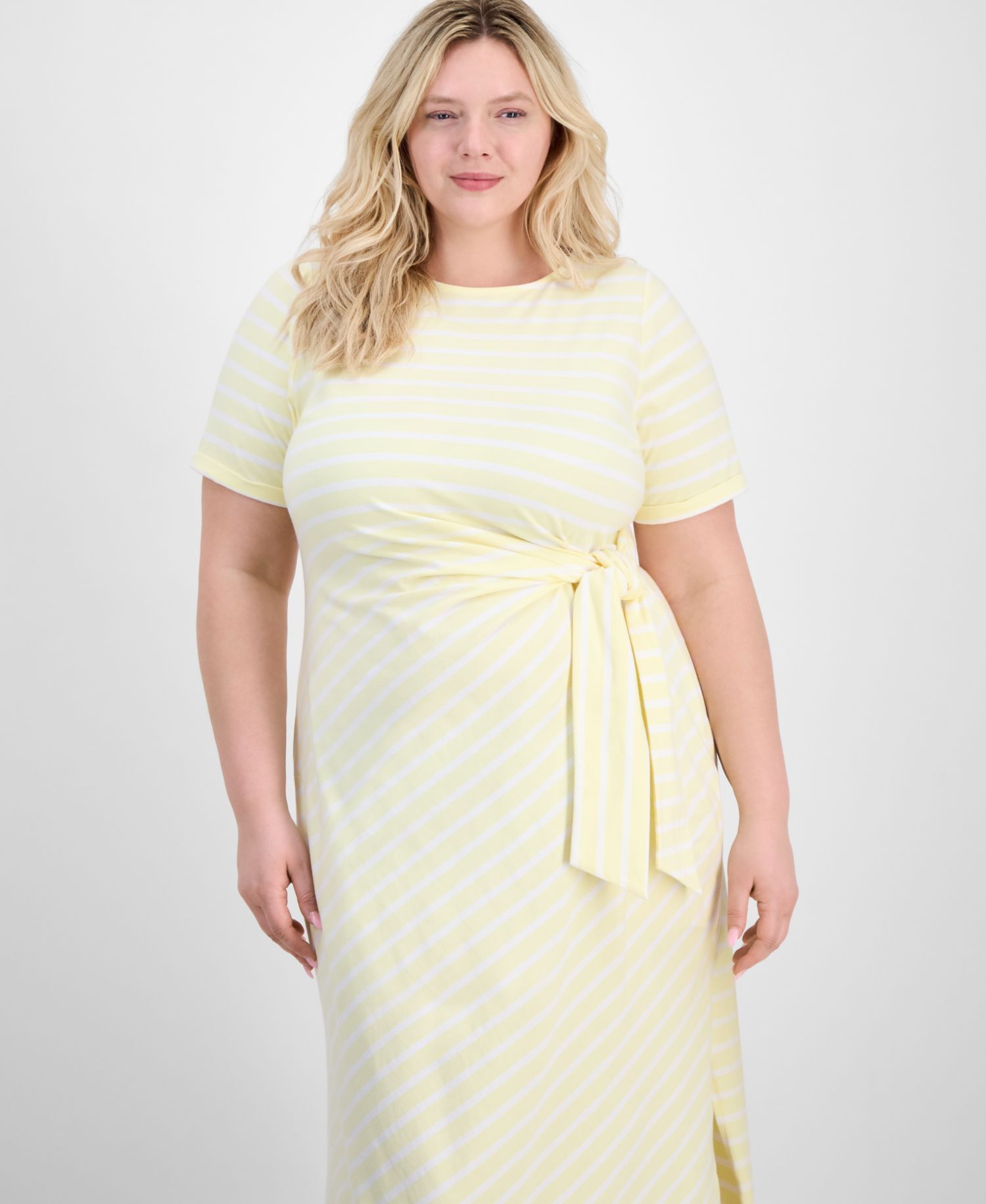 Trendy Plus Size Primavera Tie-Waist Dress
