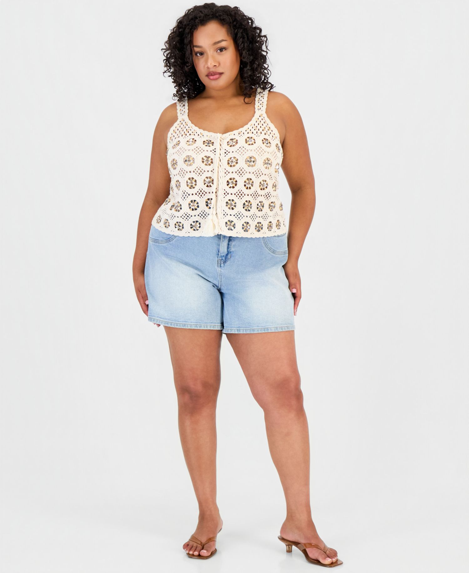 Petite Sequin Crochet Tank
