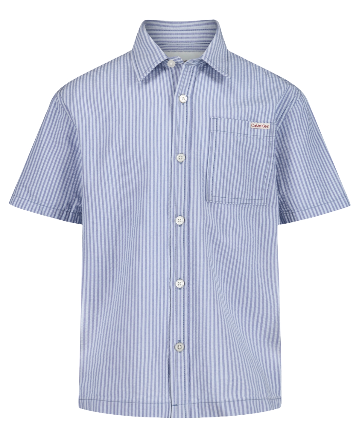 Calvin Klein Boys' 8-16 Resort Short-Sleeve Woven Shirt - Infinity