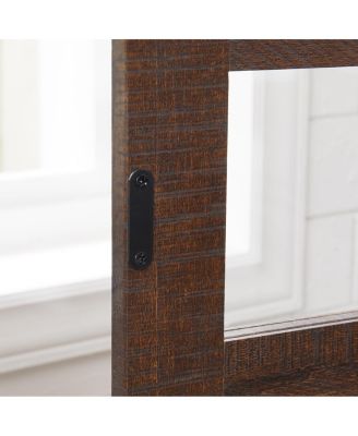 Farmhouse Barn Door TV Stand with Fireplace Insert, Espresso, 60.23"W