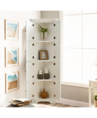 Modern Tall Storage Cabinet with Doors and 4 Shelves