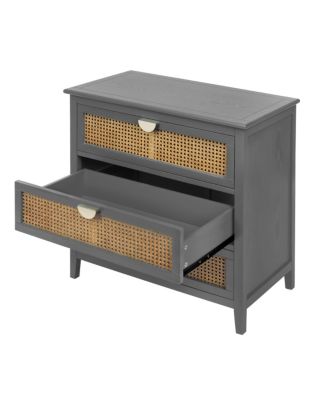 3-Drawer Rattan Cabinet
