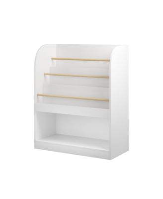 Wooden Book Display & Toy Organizer - Multi-Tier Children s Bookcase with Open Storage for Kids Room, Nursery, Kindergarten