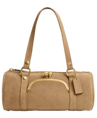 Originals Kisslock Large Suede Barrel Bag