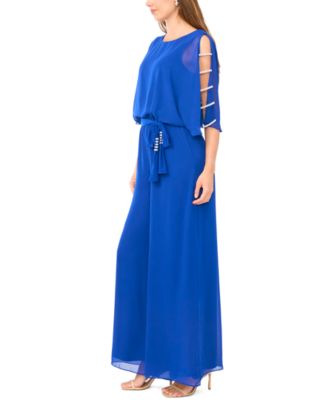 Petite Crew Neck Blouson Jumpsuit