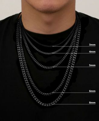 Men's Black Plated 20" Stainless Steel Cube Chain Necklace