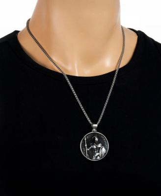 Men's Stainless Steel 22" Spartan Pendant Necklace