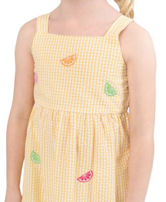 Girls' 2T-6X Embroidered Dress and Lemon Slice Purse