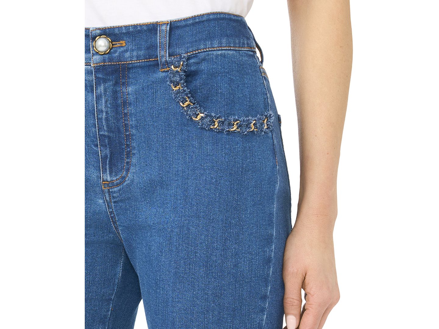 Женские джинсы CeCe Fitted Bootcut Denim Jeans, цвет: Синий — фото 2