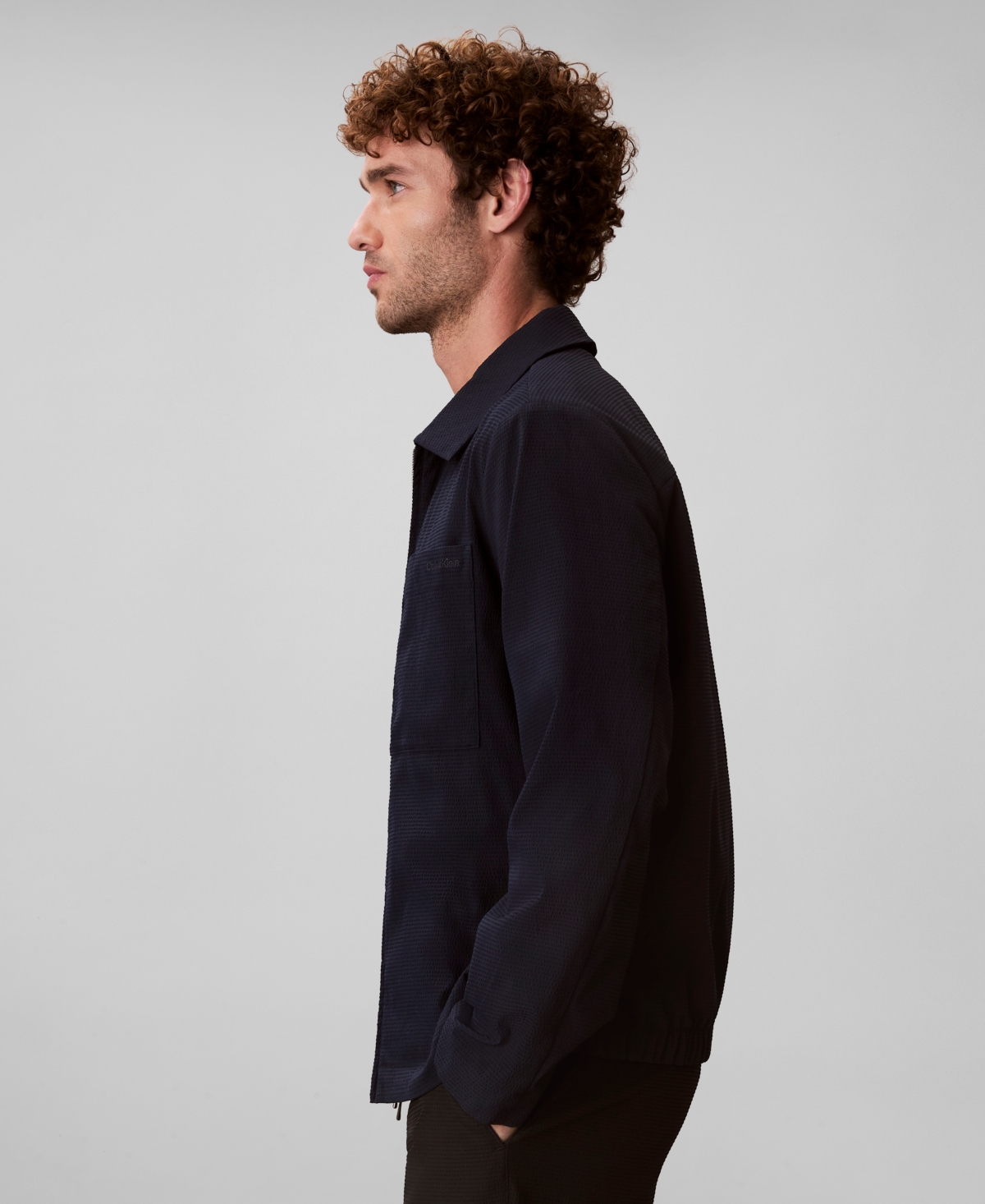 Calvin Klein Men's Seersucker Blouson Jacket