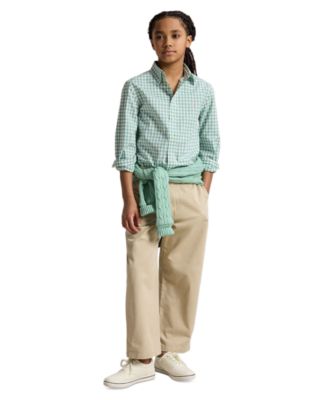 Boys' 8-20 Plaid Cotton Poplin Shirt