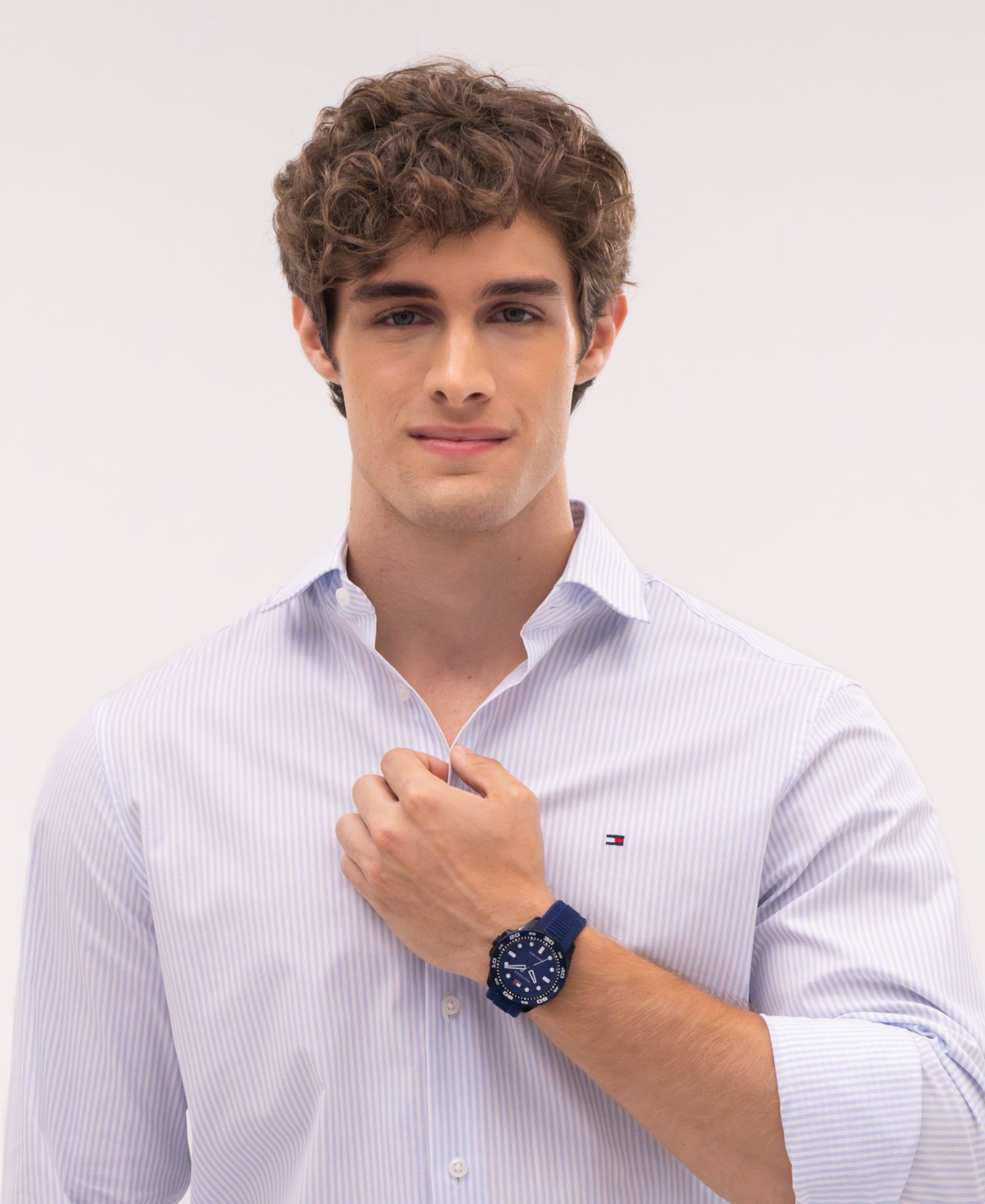 Мужские часы Tommy Hilfiger Quartz Blue Silicone Strap Watch, 40mm — фото 4