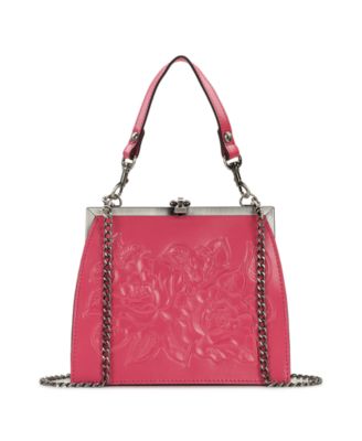 Aurelie Small Rose Tooled Leather Crossbody Frame Bag