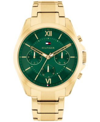 Men's Multifunction Gold Tone Stainless Steel Bracelet Watch, 42mm
