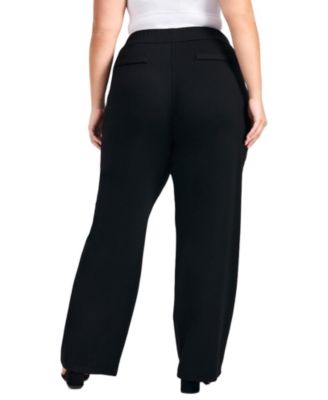 Women's Plus Size Petite Zoe Ponte Straight Leg Pant