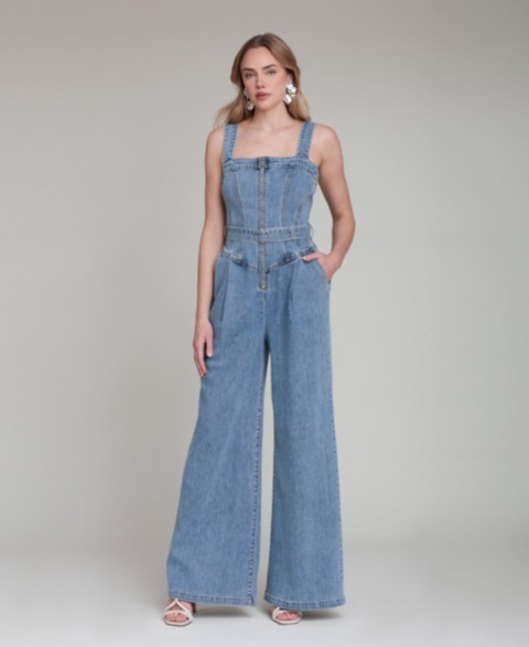 Женские Avec Les Filles Women's Zip-Front Corset Jumpsuit