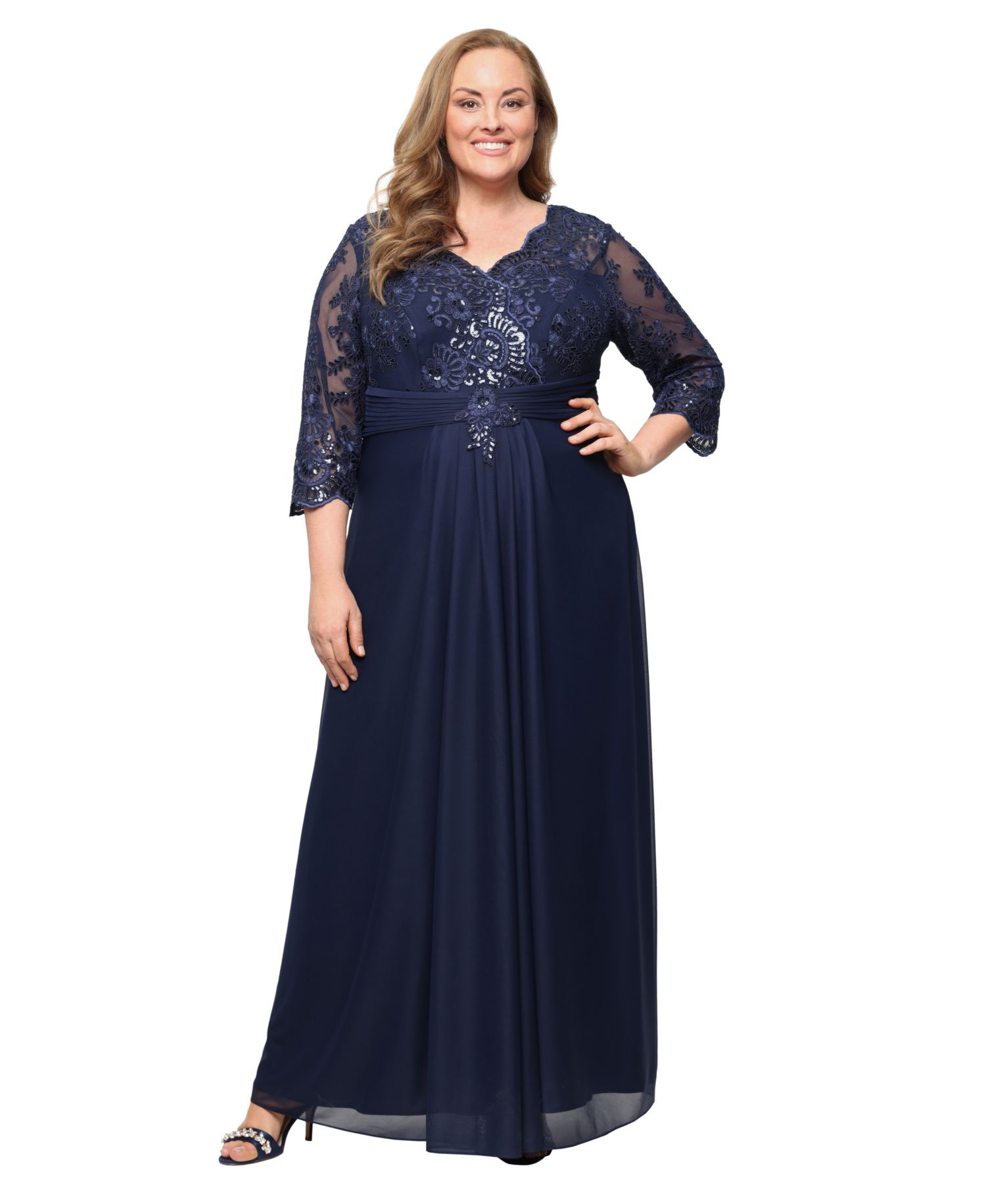 Plus Size V-Neck Pull-On Dress