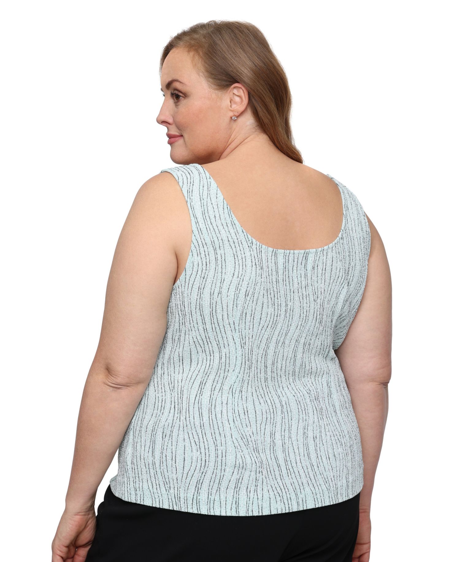 Plus Size Scoop Neck Top And Jacket, 2-Piece Set