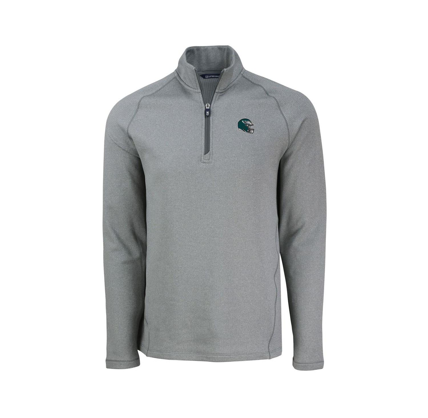 Men's Heather Gray Philadelphia Eagles Peshastin Eco Fleece Tri-Blend Raglan Quarter-Zip Jacket