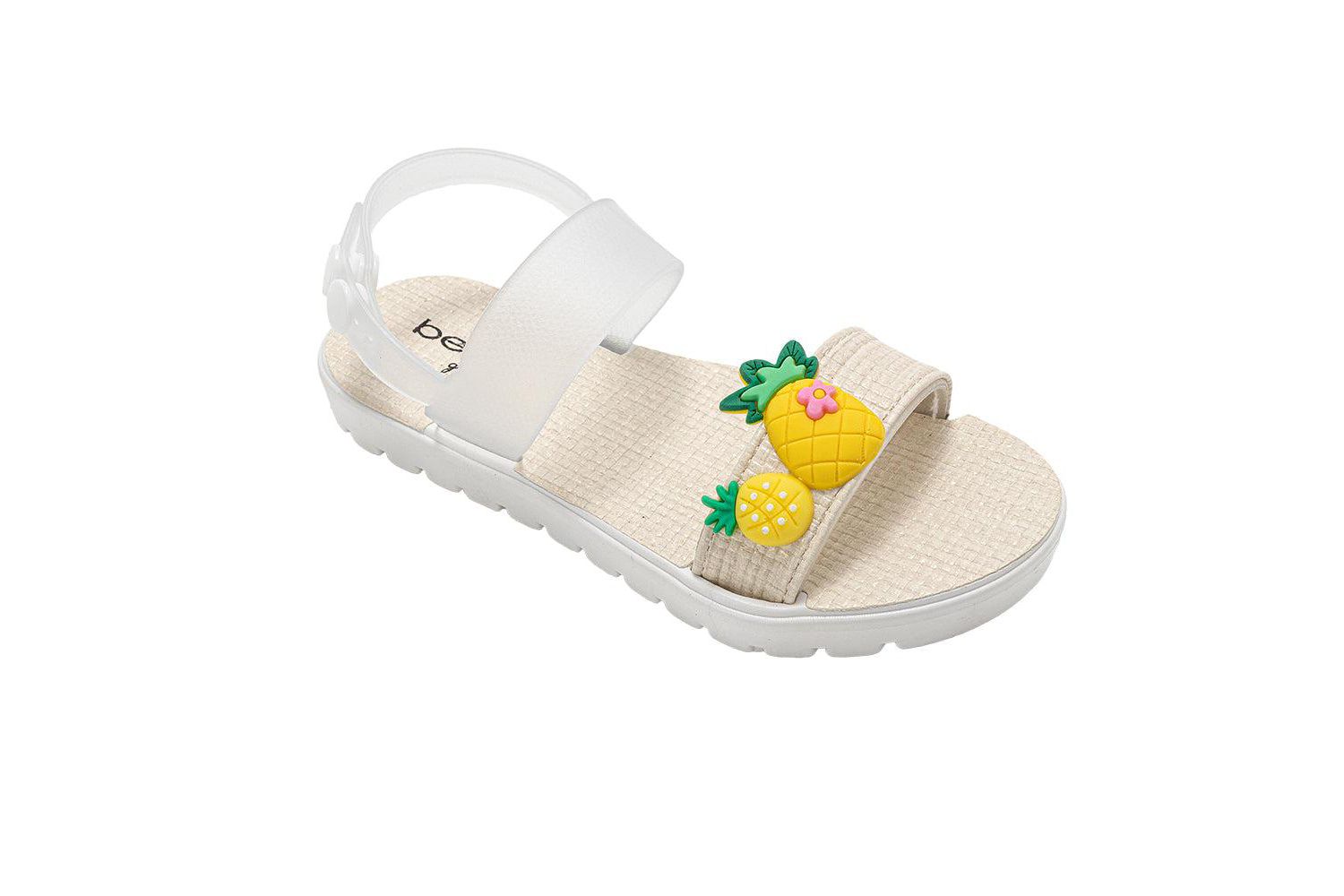 Girls Sandals - Cute Fashion Flat Sandals, Summer Flats with Fruit Charms and Ankle Strap