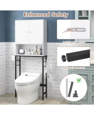 Over The bath fixture Storage Cabinet with Two Doors and Adjustable Shelf Organizer