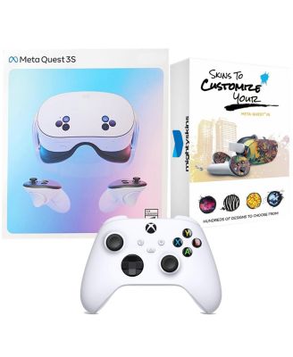 Quest 3S 256GB Virtual Reality VR Headset with Xbox Controller and MightySkins Custom Skin Code Bundle