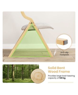 Folding Dining Chairs Set of 4 Wooden Table Chairs w/ Padded Seat Modern