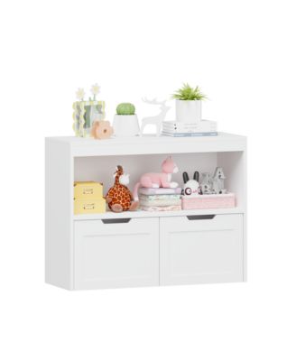 Kids Bookshelf and Toy Storage Organizer with Drawers and Shelves, Toddlers Bookcase for Nursery, Playroom and Bedroom