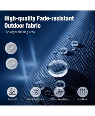 15 ft. Double Sided Umbrella Outdoor Patio Umbrella with Spray System, Base and Sand Bag