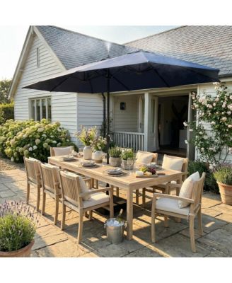 15 ft. Double Sided Umbrella Outdoor Patio Umbrella with Spray System, Base and Sand Bag
