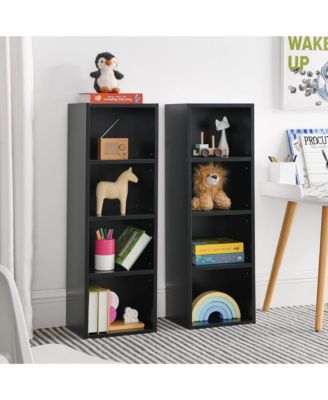 8-Tier Tall Narrow Bookshelf, Slim Storage Cabinet & Display Bookcase with Adjustable Shelves for Living Room, Office