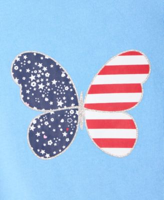 Girls' Toddler 12M-5T Stars & Stripes Butterfly T-Shirt