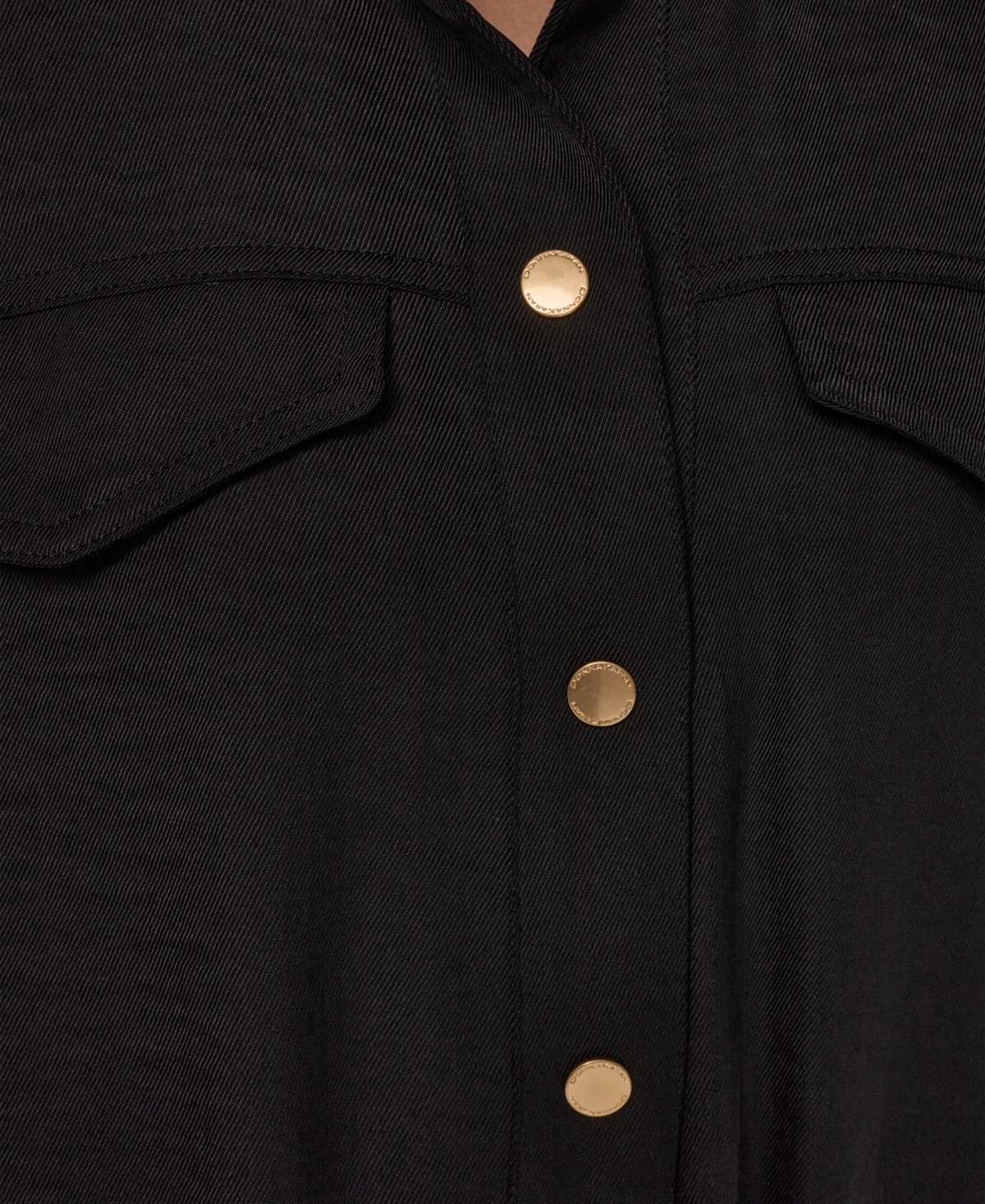 Donna Karan New York Women's Collared Neck Buton-Front Shirt Jacket