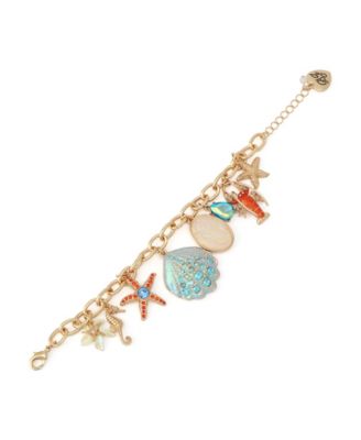 Faux Stone Sealife Charm Bracelet